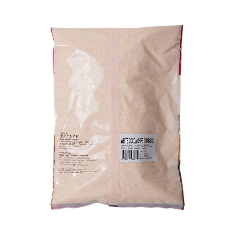 WHITE COCOA CHIPS (BAKEABLE) 1KG (#13534) - Image 2
