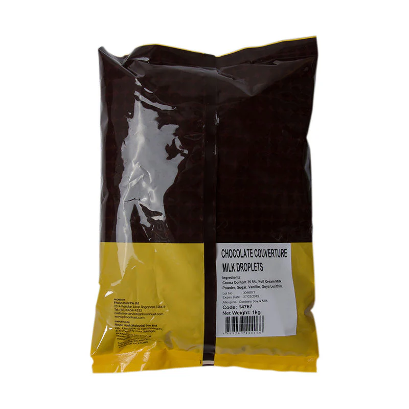 MILK CHOCOLATE COUVERTURE DROPLETS 1KG (#14767) - Image 2