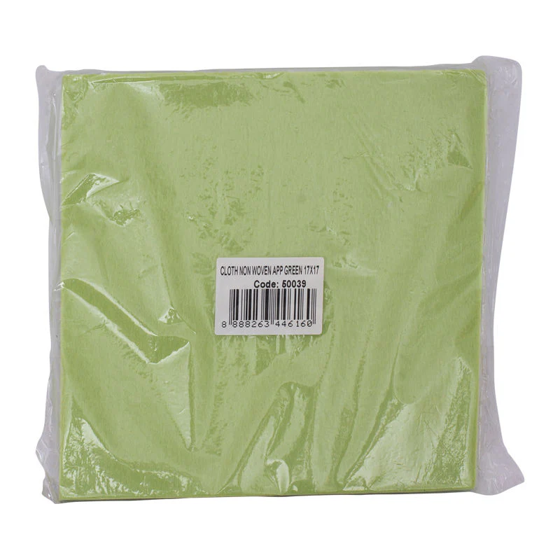 NON-WOVEN CLOTH APPLE GREEN 17X17CM 100PCS (#50039) - Image 2