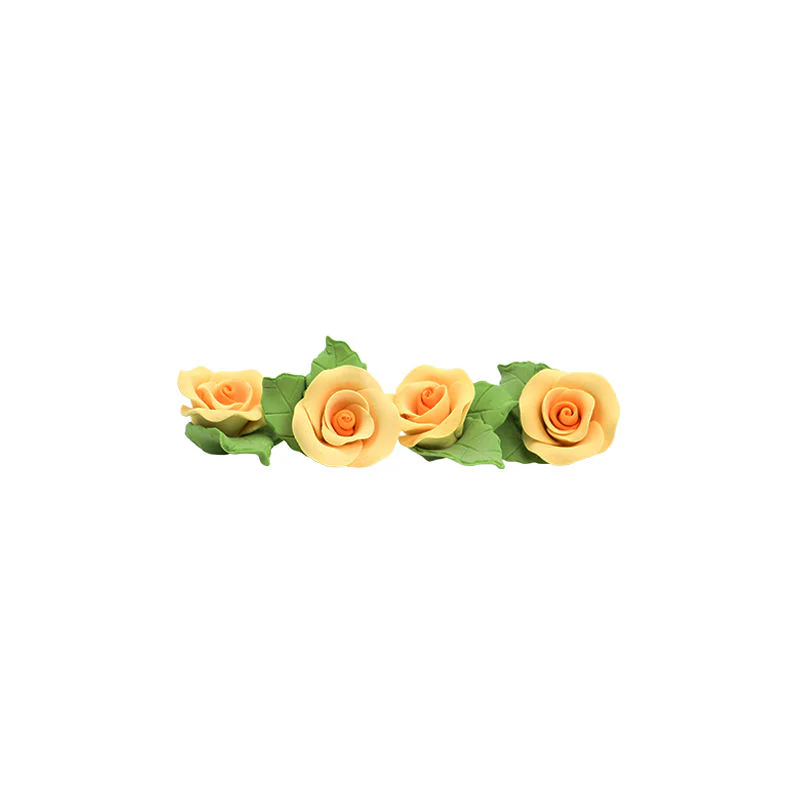 GUMPASTE FLOWER- YELLOW MKKD 28PCS 4X4CM (#50191)