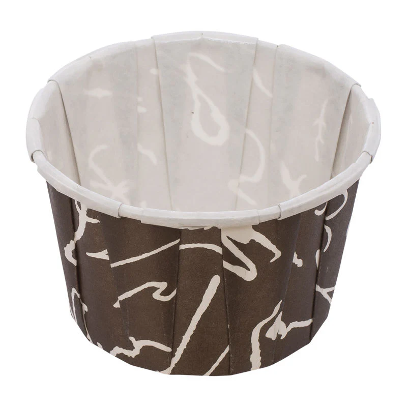 SOUFFLE BAKING CASE BROWN WRITING44X35MM 100PCS (#53318)