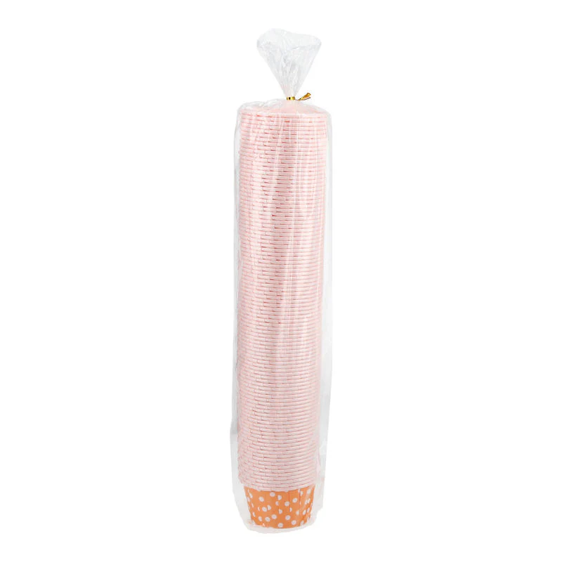 SOUFFLE BAKING CASE POLKA DOT ORANGE 44X35MM 100PCS (#53917)