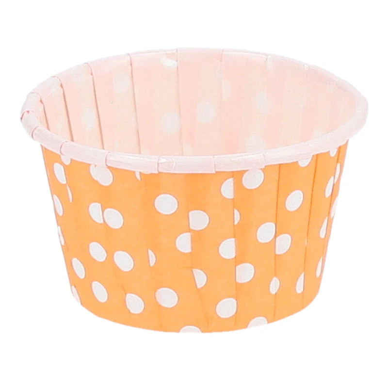 SOUFFLE BAKING CASE POLKA DOT ORANGE 44X35MM 100PCS (#53917) - Image 2