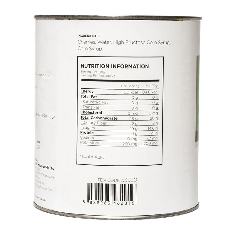 DARK SWEET CHERRIES PITTED IN SYRUP 3090G (#53930) - Image 2