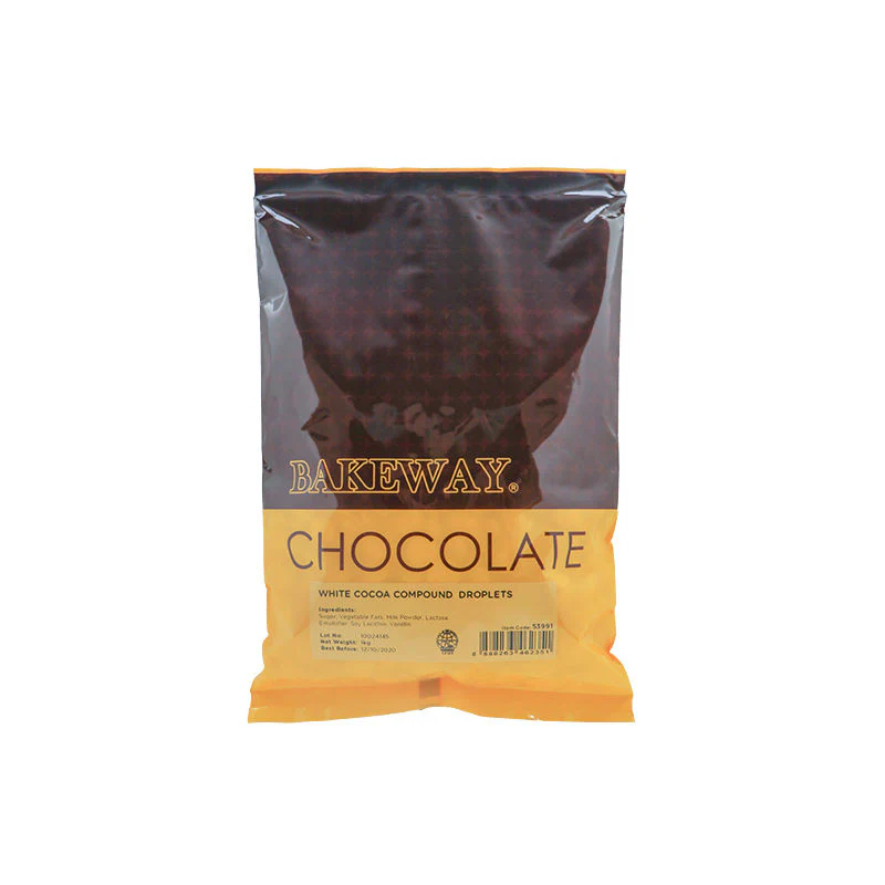 WHITE COCOA COMPOUND DROPLETS 1KG (#53991)