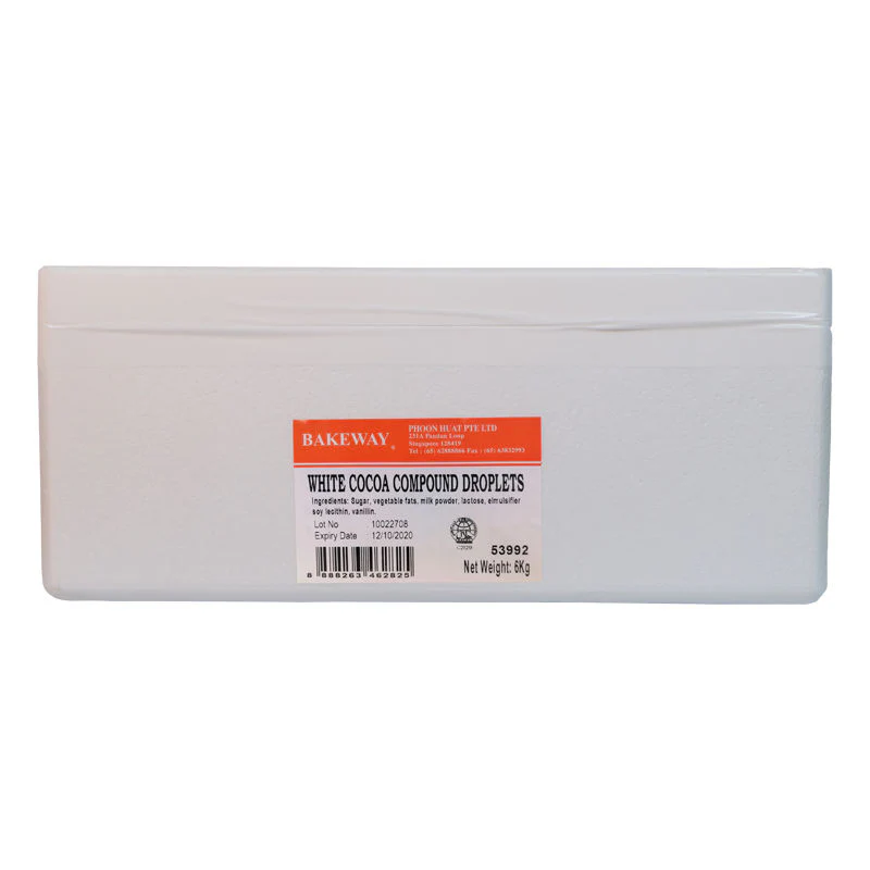WHITE COCOA COMPOUND DROPLETS 6KG (#53992)