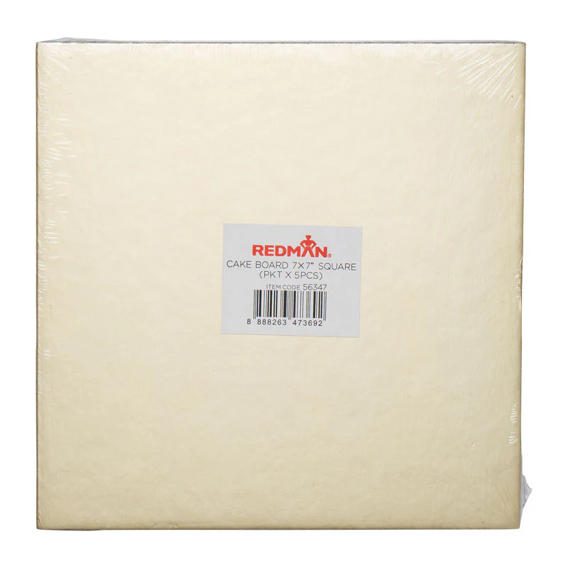 CAKEBOARD 7" SQUARE/GOLD 5PCS (#56347)