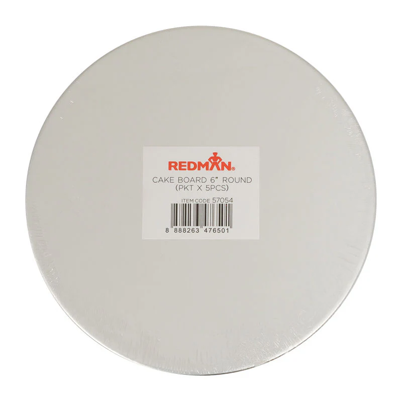 CAKEBOARD 6" ROUND SILVER 5PCS (#57054)