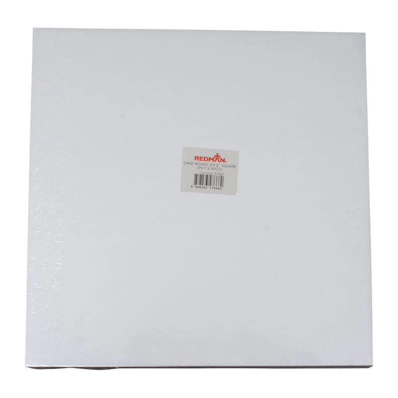CAKE BOARD 12" SQUARE SILVER 5PCS (#57067)
