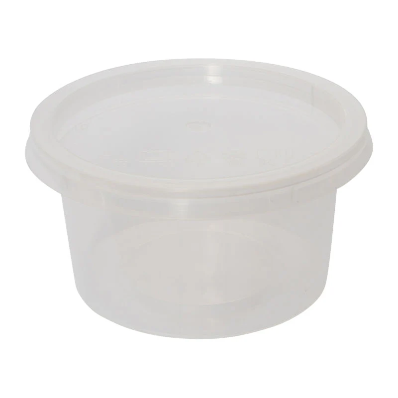 PP PLASTIC MICROWAVABLE ROUND CONTAINER WITH LID 100ML Ø75MMX39MM 100PC (#57592)