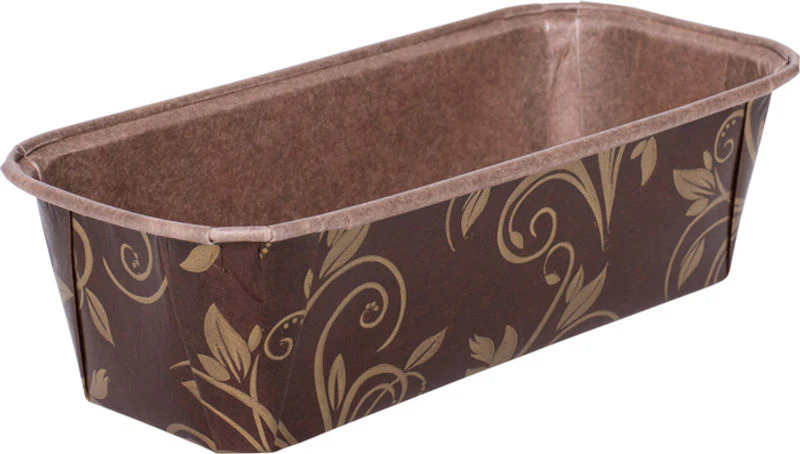 PLUM LOAF PAN MOULD BROWN/GOLD 158X55 5PC (#57935)