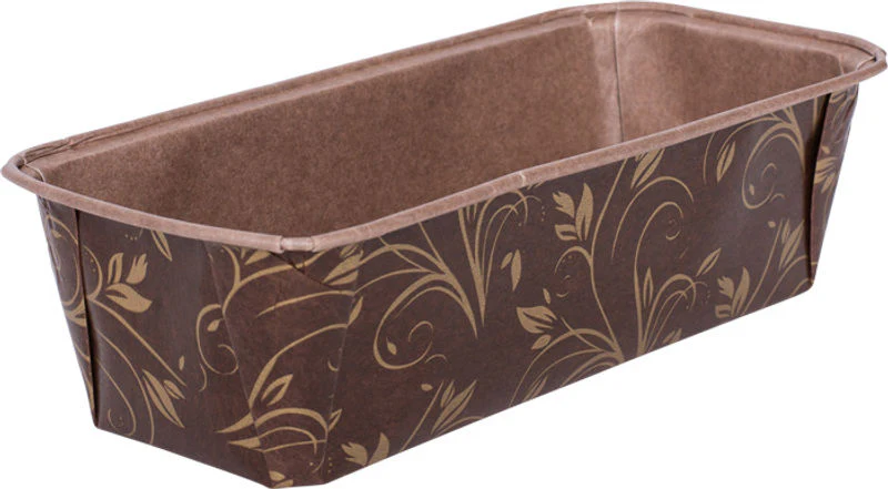 PLUM LOAF PAN MOULD BROWN/GOLD 199X73 5PC (#57939)