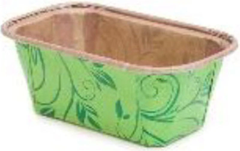PLUM LOAF PAN MOULD GREEN 80X40 10PC (#57943)