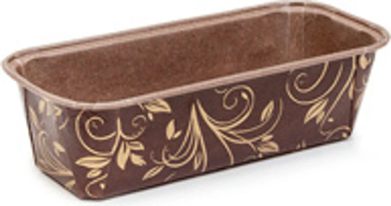 PLUM LOAF PAN MOULD BROWN/GOLD 80X40 10PC (#57944)