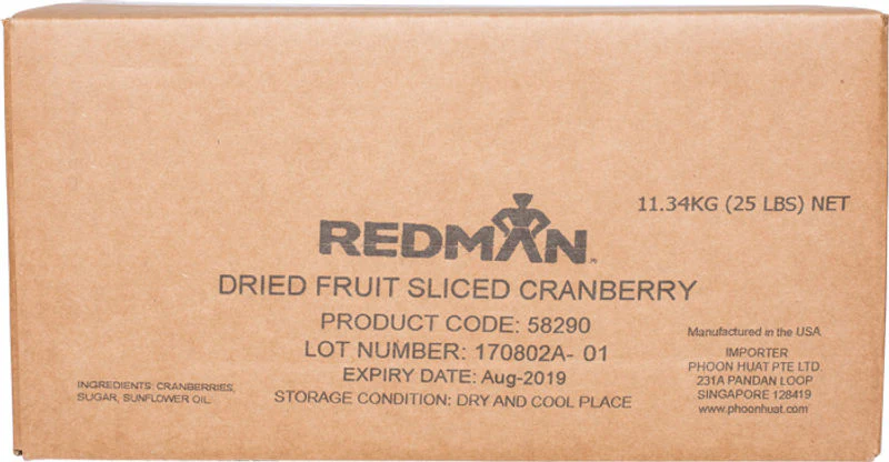 DRIED SWEET CRANBERRY 25LBS (#58290)