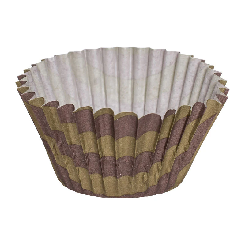 GREASEPROOF BAKING CASE 75MM BROWN/GOLD 500PCS (#58370)