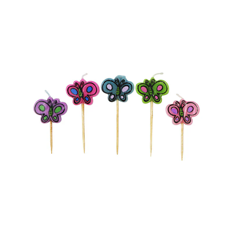 CANDLE TOOTHPICK-BUTTERFLY 5PC (#58540) - Image 2