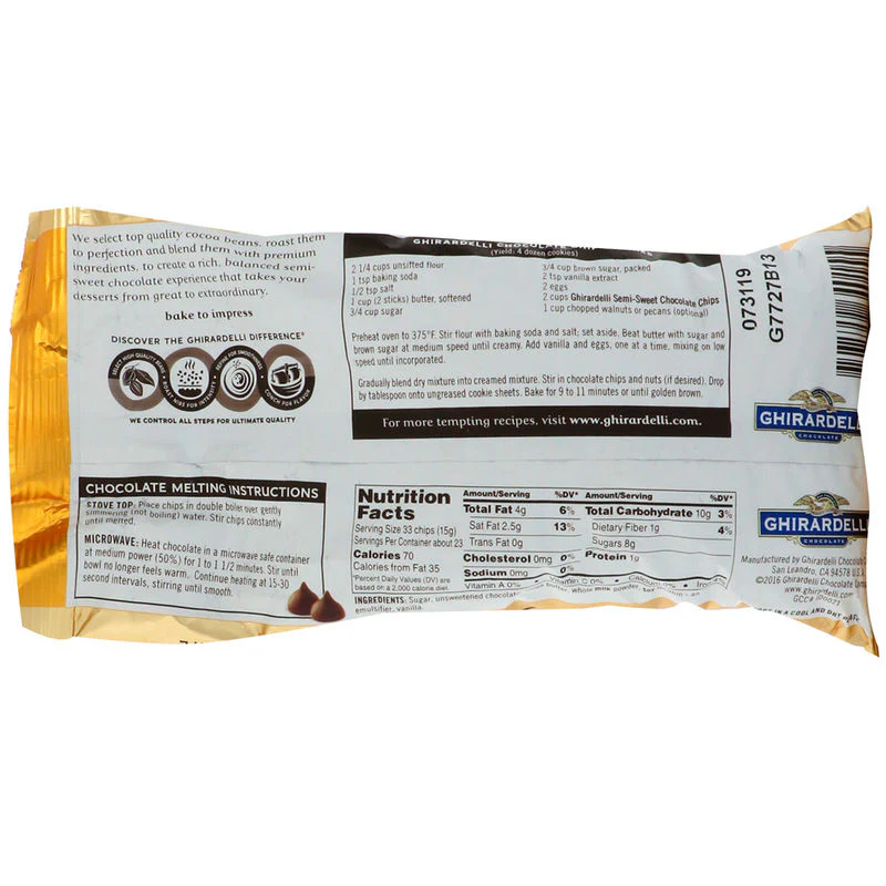 SEMI SWEET CHOCOLATE CHIPS 340G (#62869) - Image 2