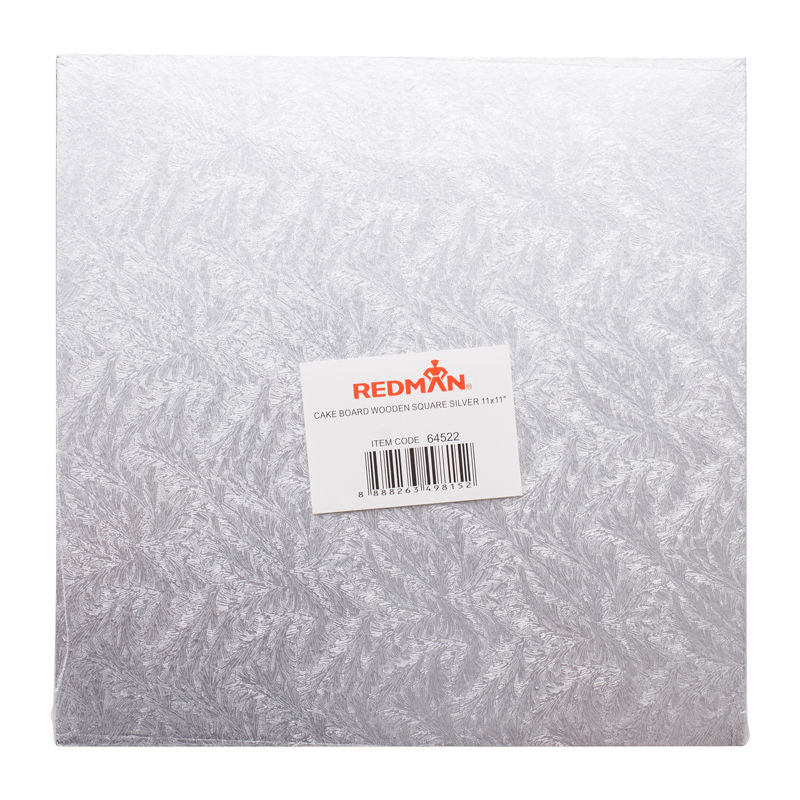WOODEN CAKEBOARD SQUARE SILVER 11" (#64522)