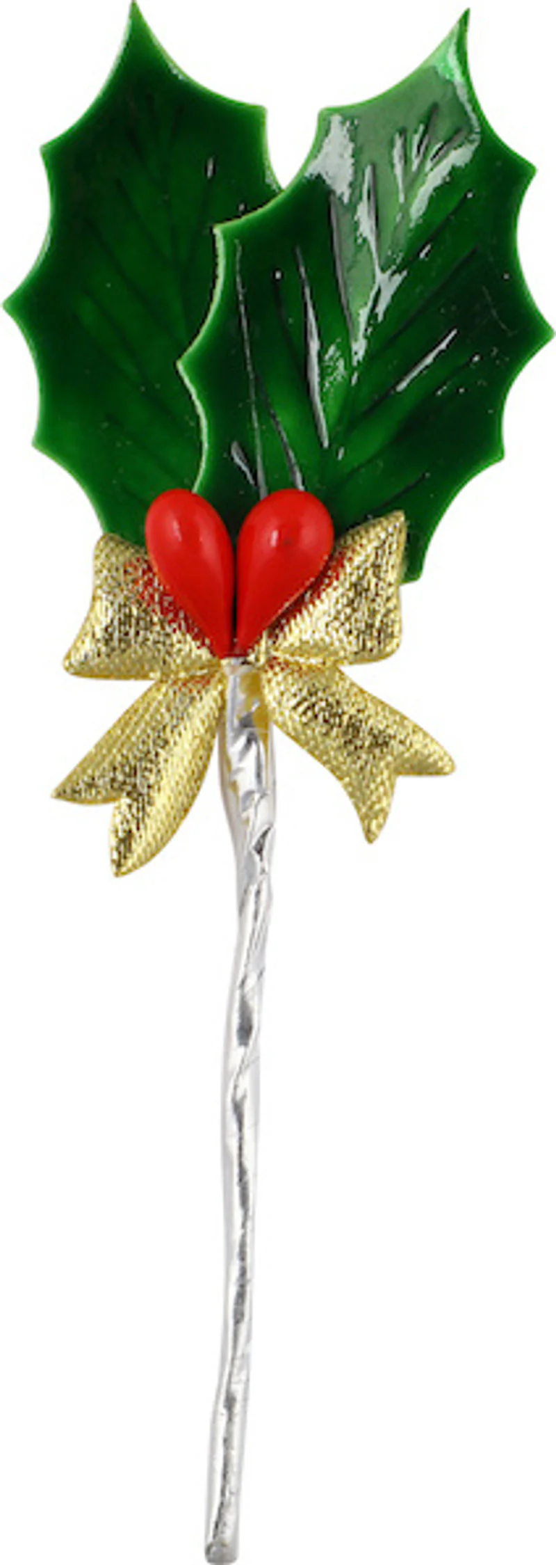 CHRISTMAS HOLLY M WITH BOW C084 5PCS (#65477)