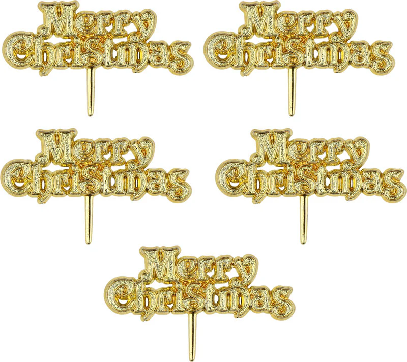 GOLD CHRISTMAS TAG C117 5PCS (#65497)