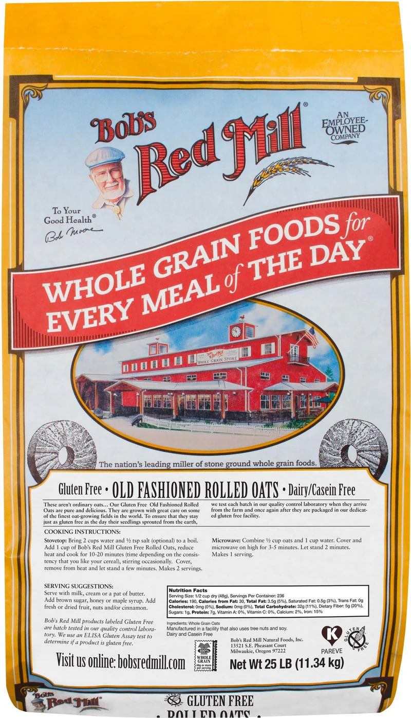GLUTEN FREE OATS ROLLED REGULAR 25LBS (#65735)