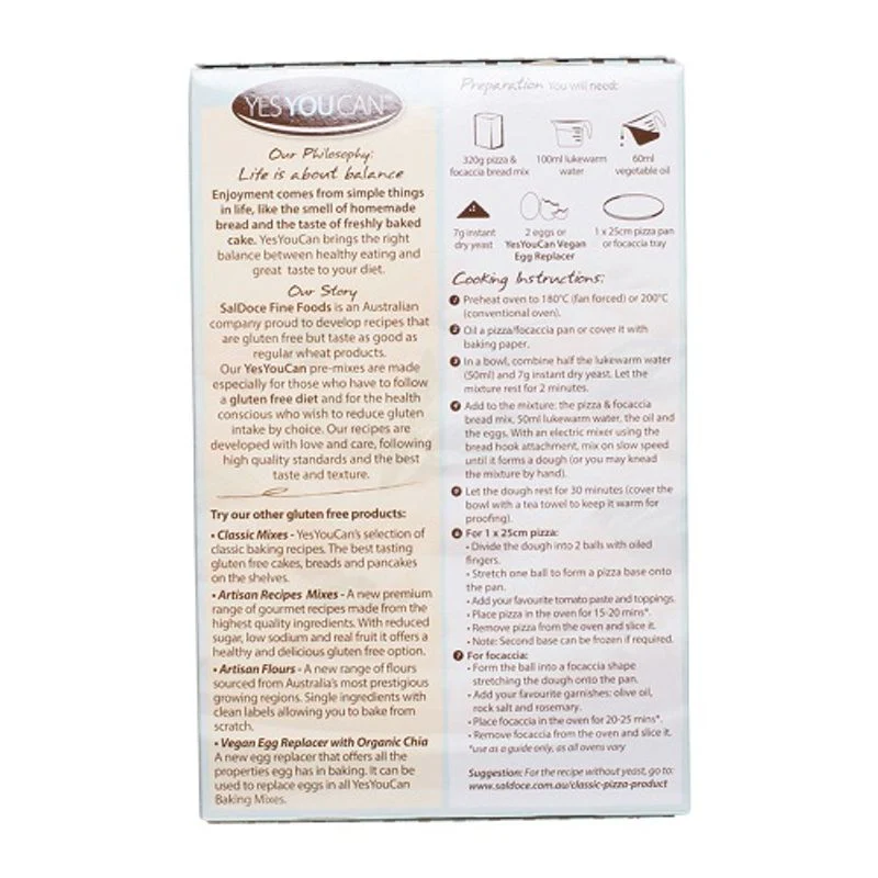 GLUTEN FREE PIZZA & FOCACCIA MIX 320G (#66523) - Image 3