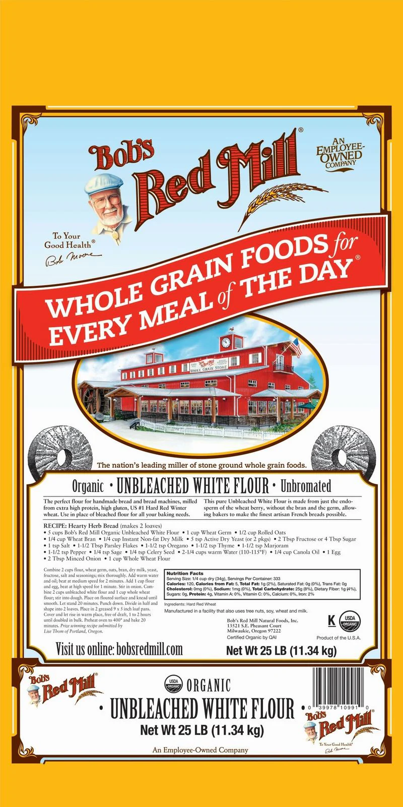 UNBLEACHED ORGANIC ALL PURPOSE FLOUR 25LB (#67648)