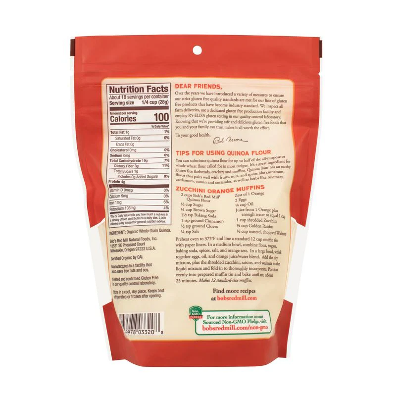 GLUTEN FREE ORGANIC QUINOA FLOUR 18OZ (#68061) - Image 2