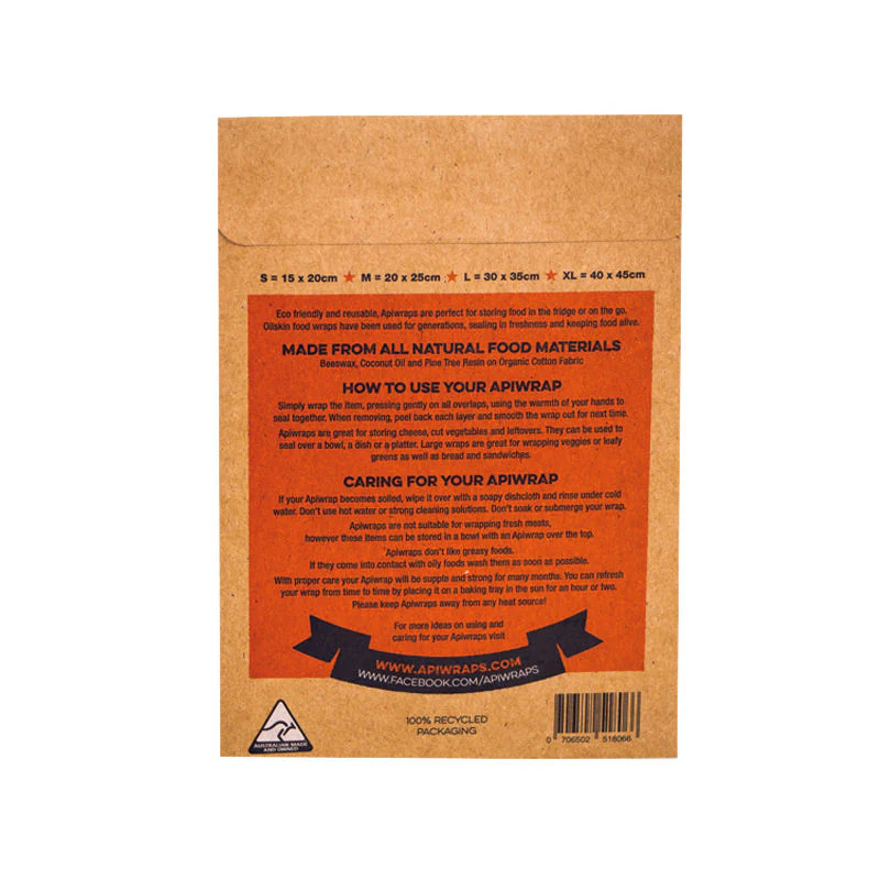 REUSABLE BEESWAX KITCHEN BASICS OF 3PC 1 LARGE: 30CMX35CM AND 1 MEDIUM:20CMX25CM AND 1 SMALL: 15CMX20CM (#101558) - Image 2