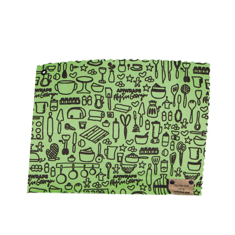 REUSABLE BEESWAX KITCHEN BASICS OF 3PC 1 LARGE: 30CMX35CM AND 1 MEDIUM:20CMX25CM AND 1 SMALL: 15CMX20CM (#101558) - Image 4