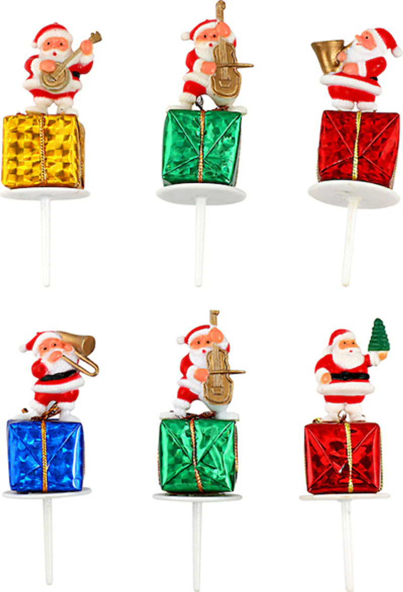 X'MAS SANTA ON PRESENTS C025G 6PC (#102463)