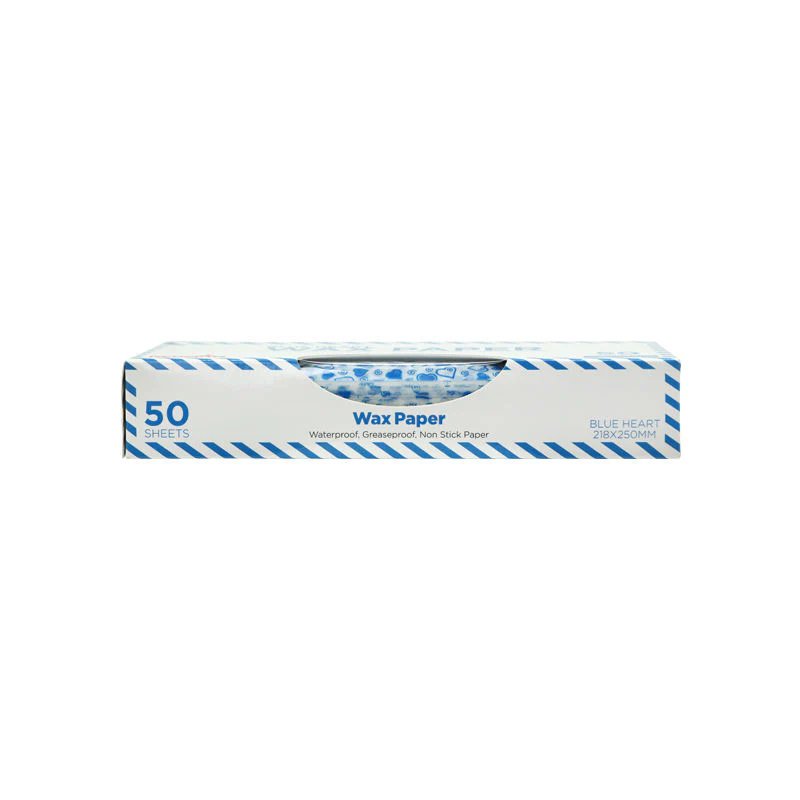WAX PAPER BLUE HEART 218X250MM 50PC (#102557) - Image 2