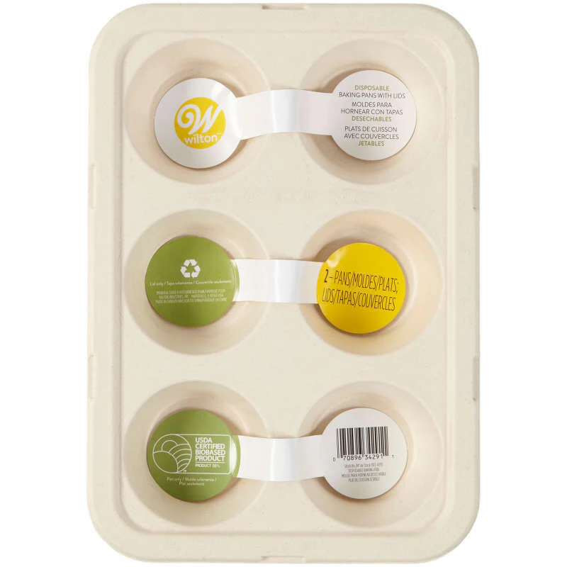 DISPOSABLE STD MUFFIN PAN W LID 6CAV 1912-4291 2S (#103401)