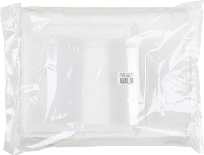 PVC DISPLAY CAKE BOX WHITE 25.5X25.5XH18CM (R201699) (#103453)