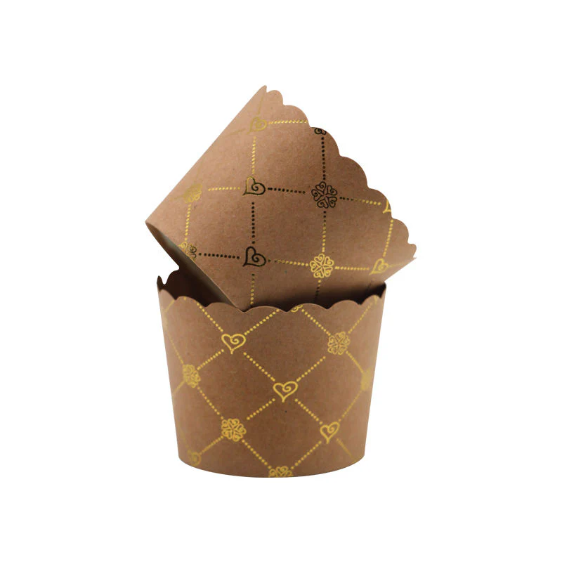 MUFFIN BAKING CASE KRAFT 48X50MM FOIL GOLD 50PC (#103474) - Image 2