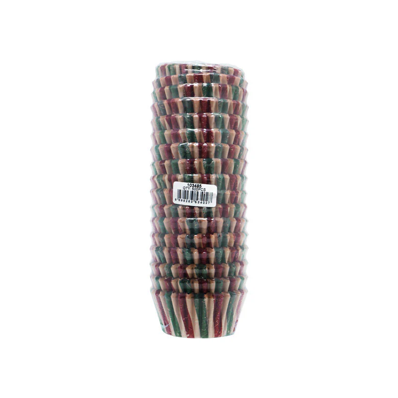 BAKING CASES GREASEPROOF 110MM RG STRIPE 500PC (#103485)