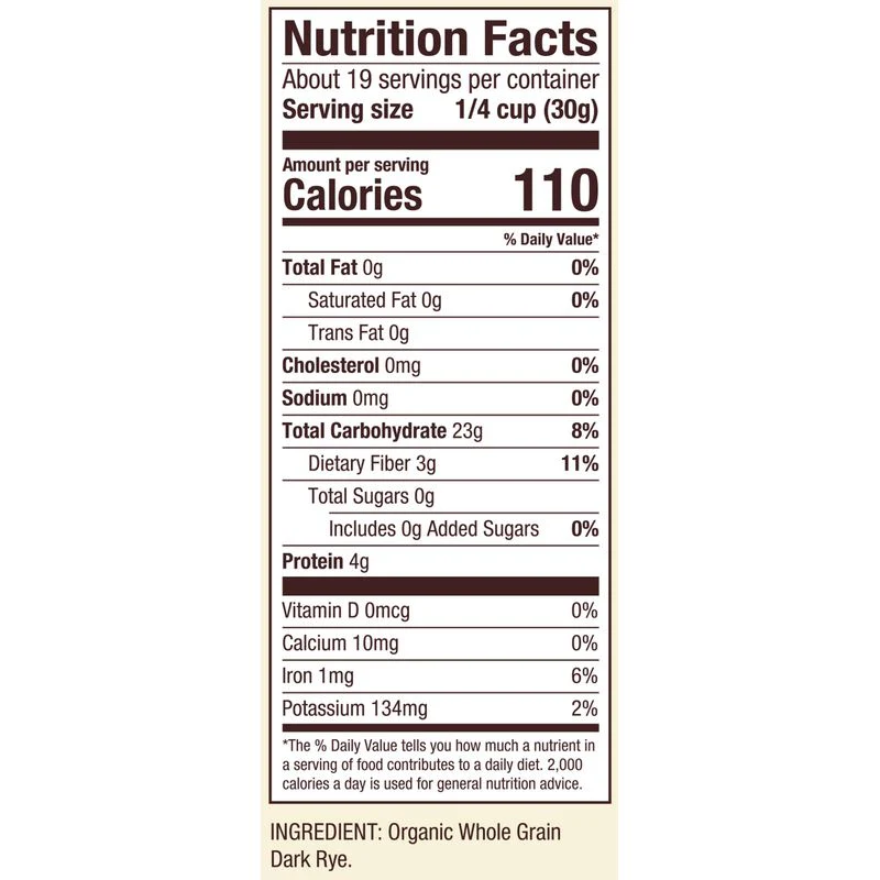 DARK RYE FLOUR ORG 20OZ (#103645) - Image 3