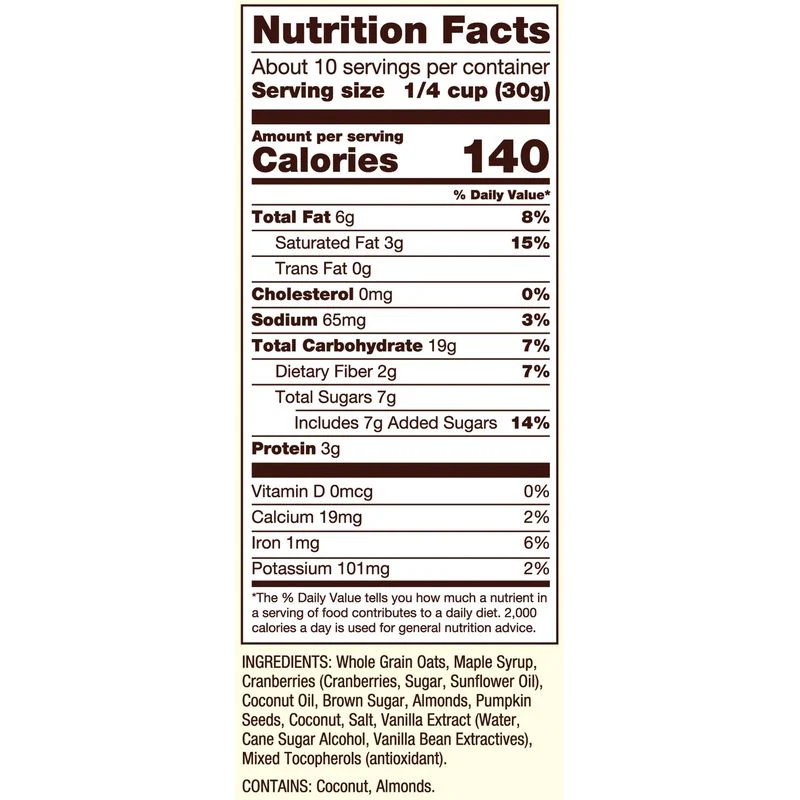 GLUTEN FREE GRANOLA CRANBERRY ALMOND 11OZ (#103770) - Image 3