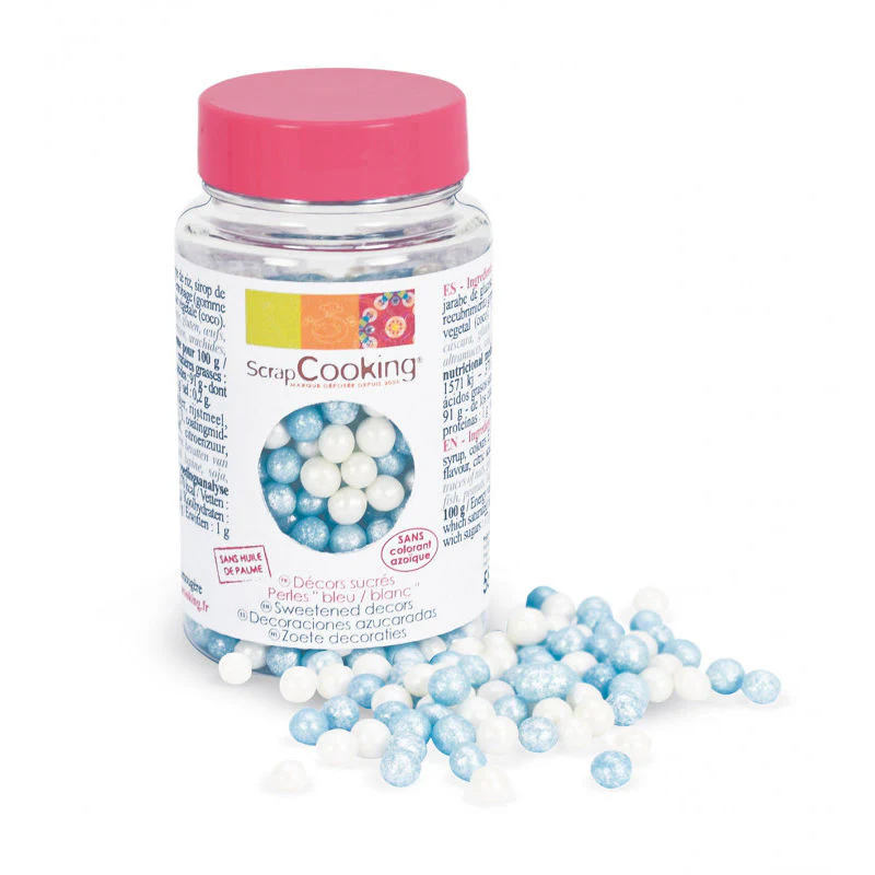 WHITE BLUE PEARL SPRINKLES 55G (#104085)