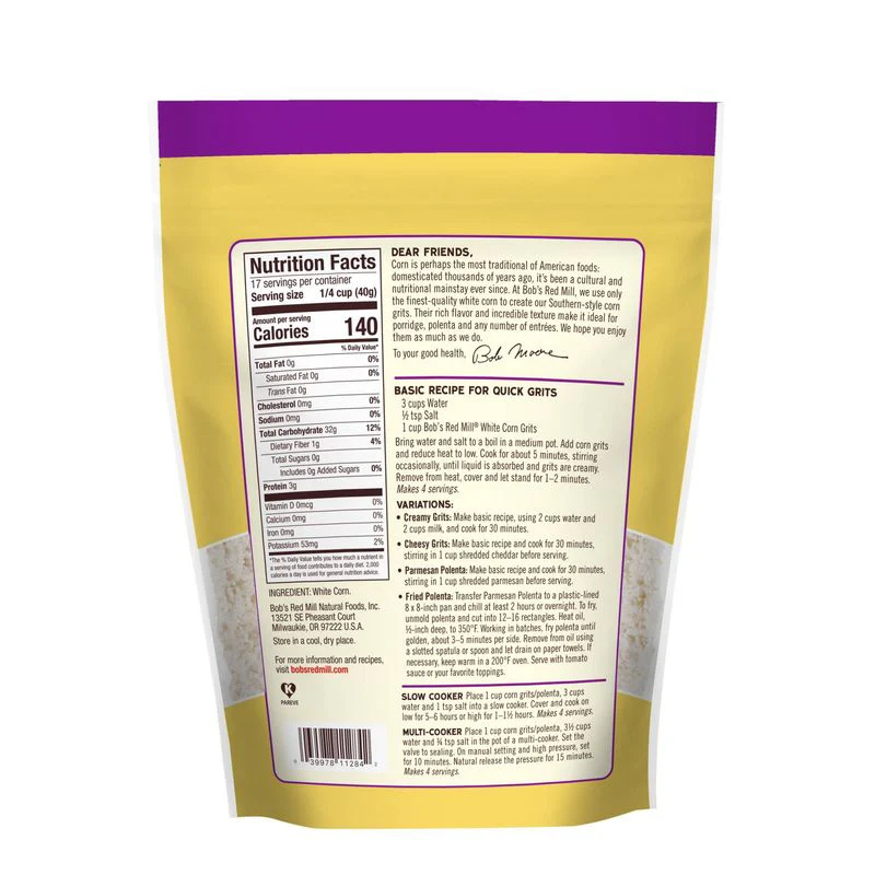 WHITE CORN GRITS 24OZ (#104470) - Image 2