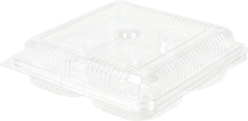 EGG TART TRAY PLASTIC 4 COMPRT 5PC (#104862)