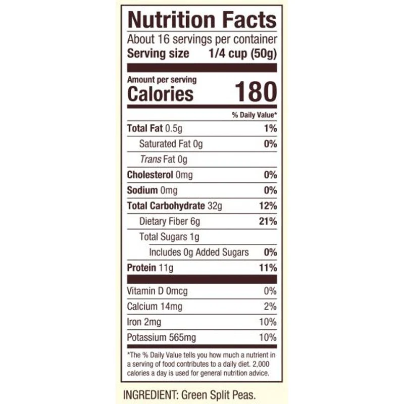 BEANS GREEN SPLIT PEAS 29OZ (#105647) - Image 3