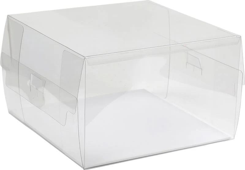 PVC DISPLAY CAKE BOX + BOARD 20X20XH13CM (#105789)