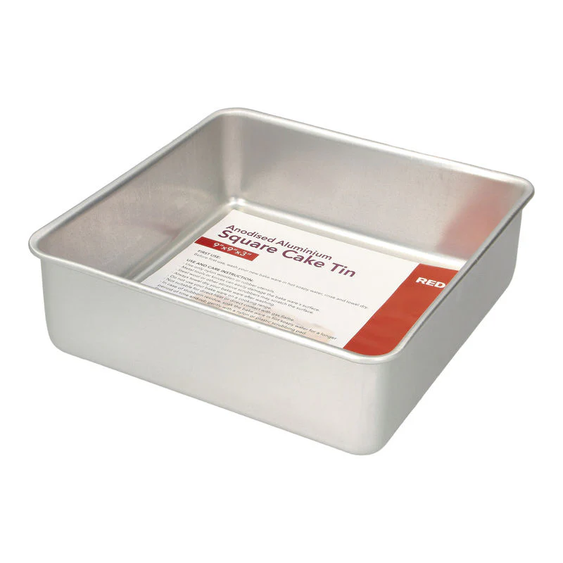 SQUARE CAKE TIN ALUM ANODIZED 9X9X3" (#106525) - Image 2