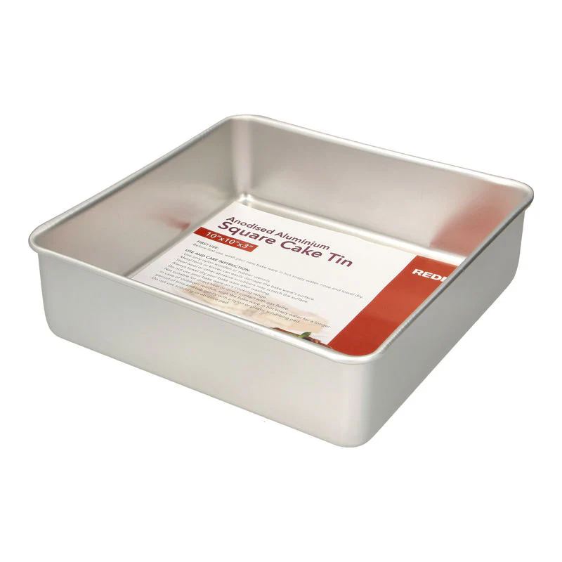 SQUARE CAKE TIN ALUM ANODIZED 10X10X3" (#106526) - Image 2