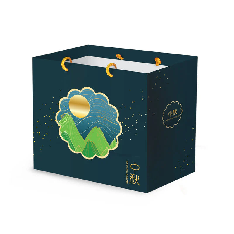 MOONCAKE PAPER BAG 8S BLUE MOUNTAIN 5PCS (#108509)