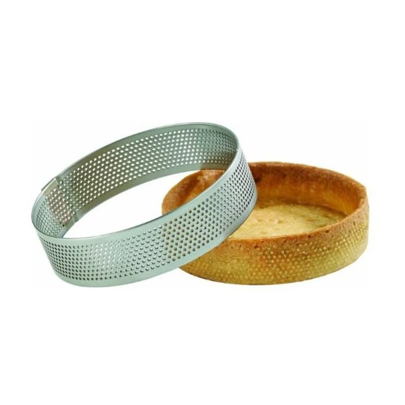 TART RING PERFORATED ROUND S/S 8X2CM SN3182 (#110094)