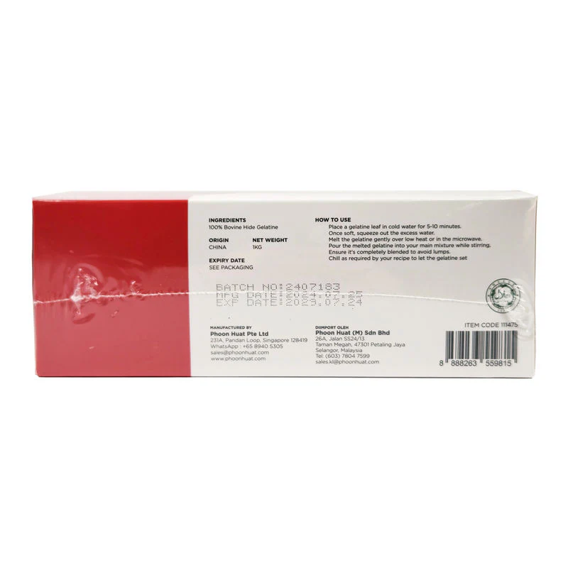 BOVINE GELATINE LEAF BRONZE 1KG/REDMAN (CARX25BOXX1KG) (#111475) - Image 5