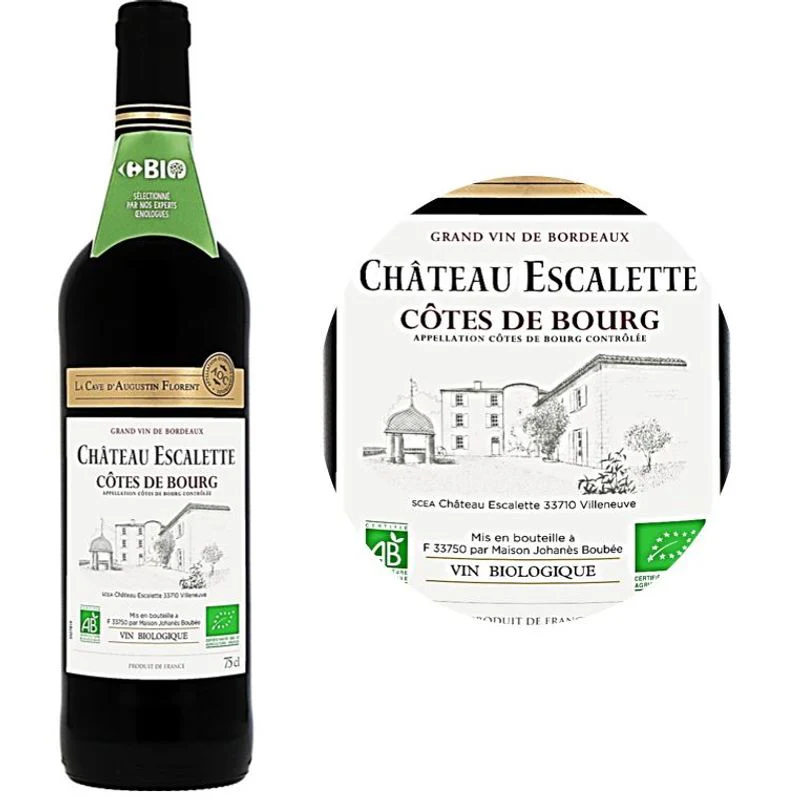 Red Wine-Cabernet Organic Cotes de Bourg Red Wine 2017/2018750ML (#112258)